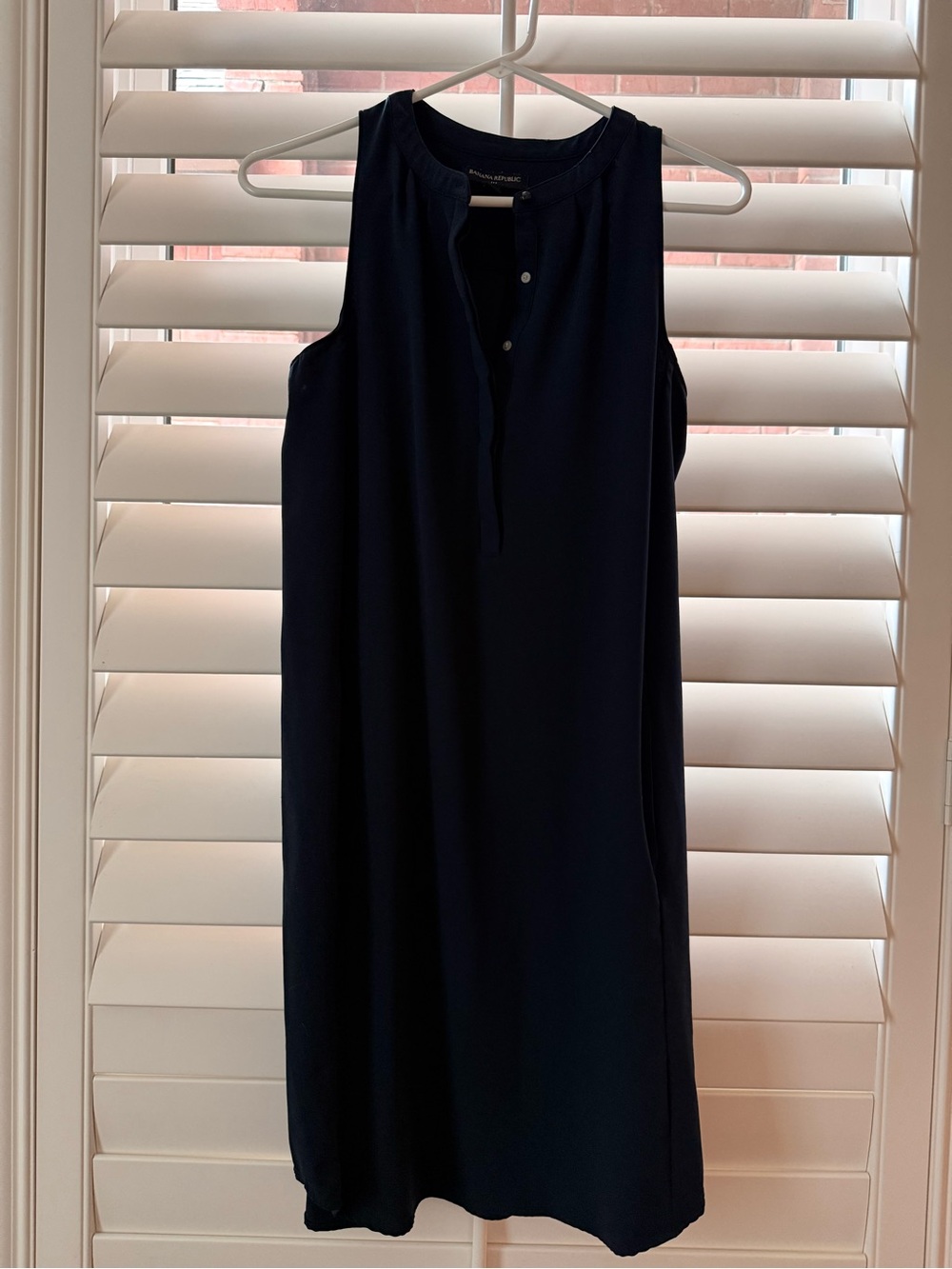 Banana Republic Sleeveless Navy Midi Shift Dress